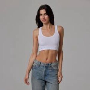 NWT Zara Contour limitless White Cropped Tank Top size M/L